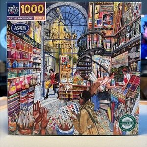 eeBoo 1000-Piece Artist Provisions Puzzle - Colorful Art Store Scene